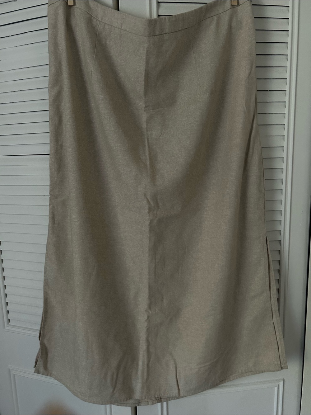 Old Navy Neutral Tan Linen-Blend Midi Skirt